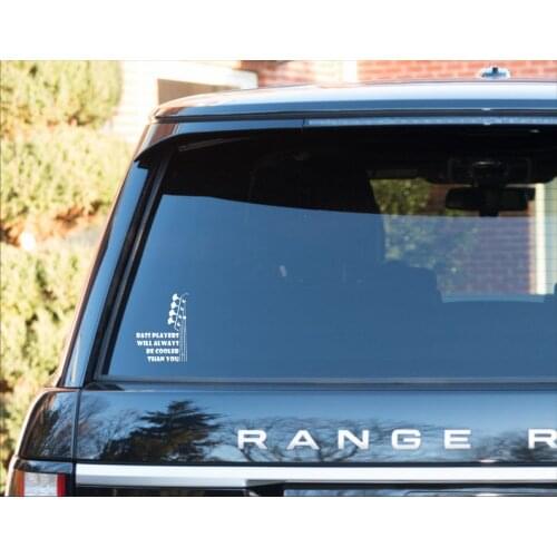 Black/Silver Bass Player Decal Cutting Stickers For Fashionable Rear Windshield Glass Creativity Decal S866