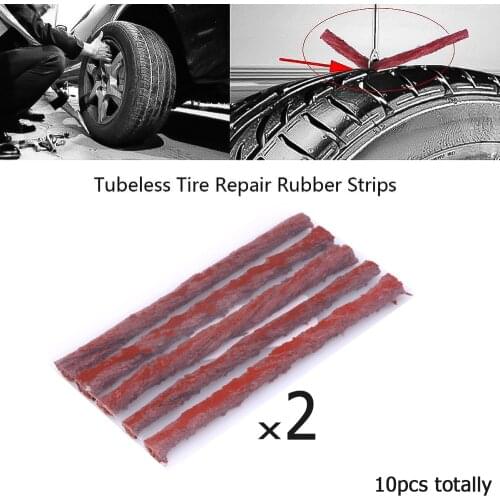 10pcs/lot Outdoor Tire Repair vulcanized rubber strip Emergency self-service Tyre Leak Repair tool puncture Fill field tool