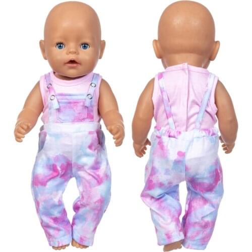Baby New Born Fit 17 inch 43cm Doll Clothes Accessories Dazzle Colour Suit For Baby Birthday Gift