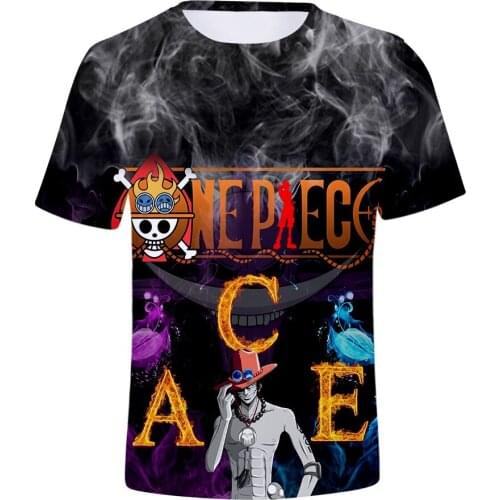 Summer best-selling fashion casual male / female T-shirt One Piece Anime 3D print Slim round neck Casual fashion T-shirt