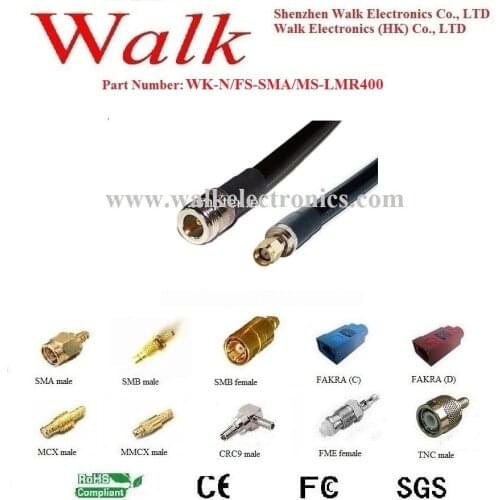 N female SMA male LMR400 cable, N female antenna cable: N female straight to SMA male straight LMR400 cable