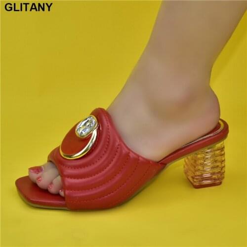 Newest Italian Shoes Without Matching Bags PU Leather Comfortable Pumps Wholesales Good Price for Shoes Open Toe Shoes