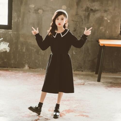 Fleece Girls Dress Long Sleeve Childrens Clothing Autumn Winter Thick Warm Princess Dress Elegant Kids Dresses for Girl 6-16Y