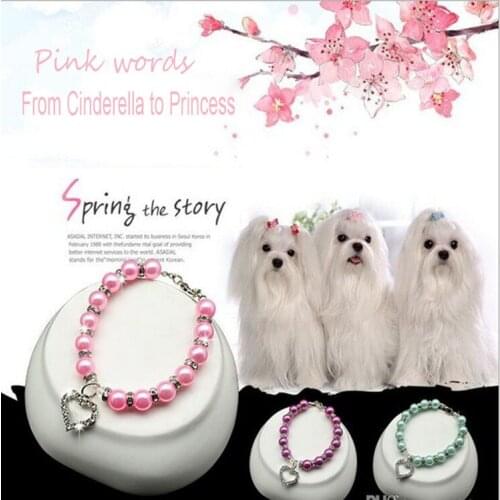 Popular Style Pet Supplies Pet Pearl Necklace Pet Collar Cat And Dog Necklace All Seasons Anti Pearl Fashion Pet Necklace