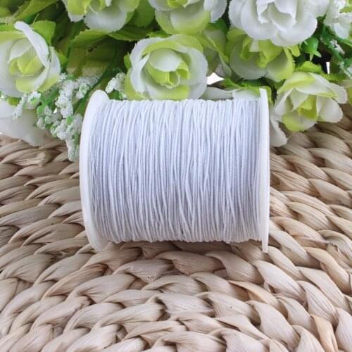 Pulaqi White Black Elastic Thread Polyester Thread Round Elastic Cord Thread Industry Fabric Supplier Accessory 200 Meters/Roll