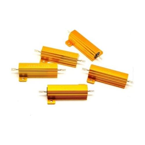 RX24 50W Watt Power Metal Shell Aluminium Gold Resistor RX24 50W 0.1R 0.2R 0.22R 0.3R 0.33R 0.4R 0.47R 0.5R 0.56R 0.68R 0.8R