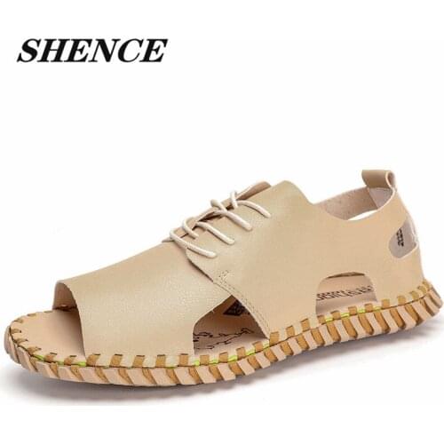 SHENCE Summer Sandals Slippers for Men Large Size Lightweight Mens Casual Shoes Soft and Fashionable Outdoor Mens Hiking Shoes