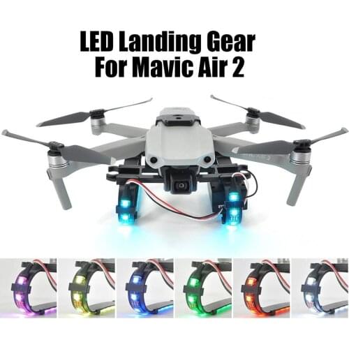 LED Landing Gear Flying Kit Remote Control Flash Light Strip DIY Expansion Accessories For DJI Mavic Air 2 Drone Increase 5cm