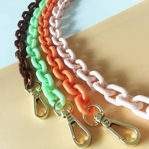 120cm Thin Acrylic Resins Chains Bag Belt Women Shoulder Resin Plasic Detachable Ladie Candy Color Shoulder Straps Handbags