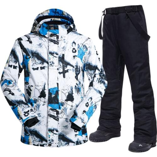 Waterproof Ski Suit For Men Winter Outdoor Thick Warm Windproof Snowboard Jacket And Pants Set Hot Ski Equipment Snow Costumes