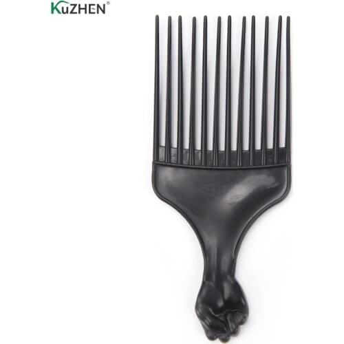 1pc Insert Hair Pick Comb Afro Hair Brush Pick Comb Fork Hairbrush Plastic Gear Comb For Curly Afro Hair Styling Tools