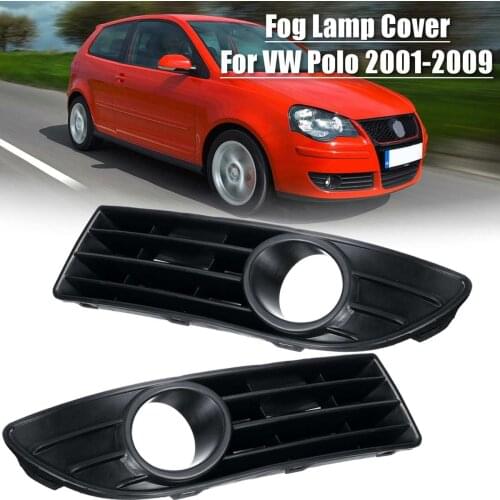 2PCS Car Left Right Fog Lights Cover Frame Fog Light Grille For VW Polo 2005-2009 6Q0853666H9B9 Headlights Frame Fog Lamp