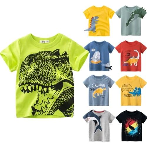 2021 New Summer Boy Cartoon Cars T-shirt Cotton Children T Shirt Child Toddler Short Sleeve Baby Girl Clothes Kid Costumes 2-8Y