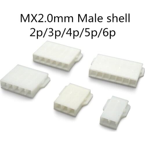 50pcs MX2.0 Male Housing Air Docking 51006 Rubber Shell Plug 2P/3P/4P/5P/6P Connector