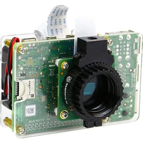 Yahboom Raspberry Pi Acrylic Case with Mounting Holes for Official HQ Camera and Cooling Fan supports Raspberry Pi 4B/3B+/3B
