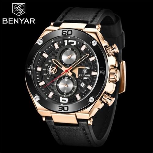 Benyar 2021 New Top Brand Watch Mens Quartz Multi-function Sports Time Code Table Automatic Waterproof Clock Relogio Masculino