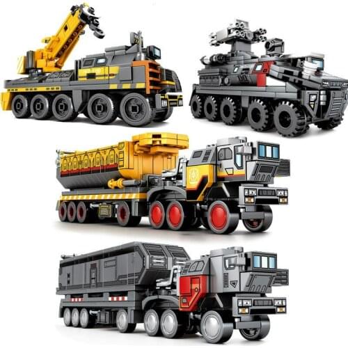 SEMBO Block City Carrier Vehicle Cargo Truck Transport Van The Wandering Earth Car Movie Sets Building Blocks Toys For Boy