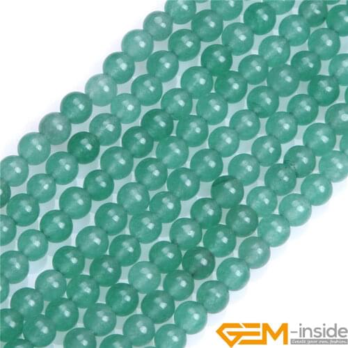 Round green aventurine jades Beads Fashion Jewelry Bead DIY Bead For Women Bracelet & Necklace Making Strand 15" Wholesale