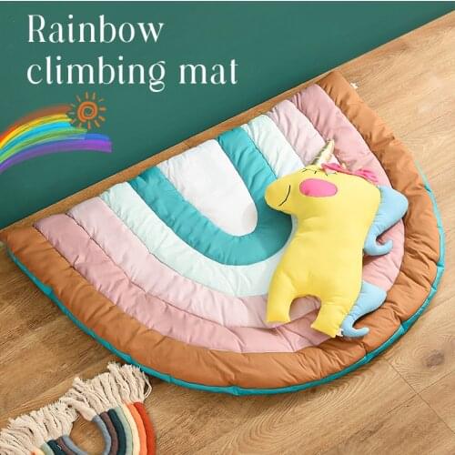 Baby Climbing Carpet Play Mat Rainbow Shape Newborn Childrens Soft Cotton Baby Crawling Colorful Childrens Toy Mat