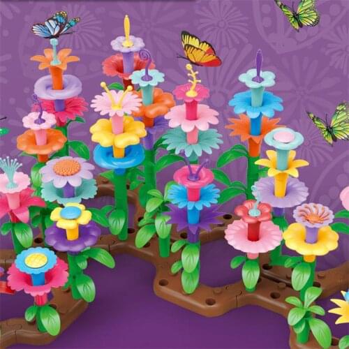 Childrens Puzzle Variety Fighting Garden World Set Intellectual Development Manual DIY Assembled Toy Flower Arrangement Gift