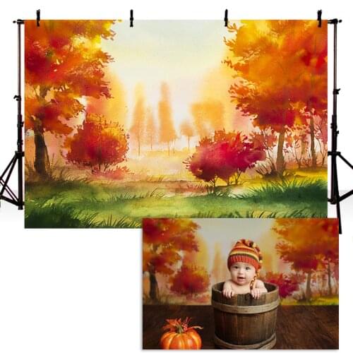 Newborn Photography Background Baby Birthday Backdrop Autumn Maple Leaf Theme Decoration Props For Photo Studio Baby Shower