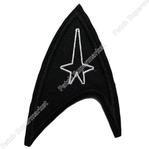 Kirks Uniform Stylish Black Star Fleet Enterprise Crew Iron On Patch Tshirt TRANSFER MOTIF APPLIQUE Rock Punk Badge