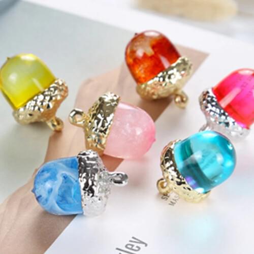 Acorn Shape DIY Crystal Epoxy Pendant Base Jewelry Making Tool Handcraft Decoration Metal Accessories Practical Acorn Bases