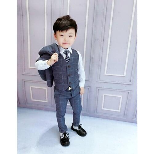 2019 formal blue Boys suits for weddings Kids Prom Suits Black Wedding Suits Kids Big Children suit Boy Classic Costume 3pcs