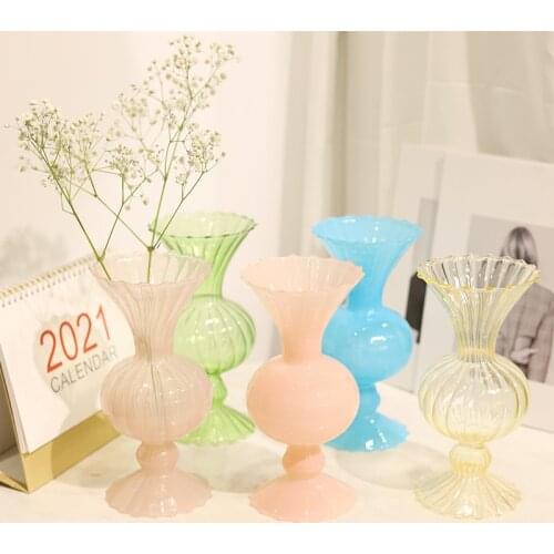 French retro glass vase ins decorative ornamental dining table living room wedding decoration gift home furnishings
