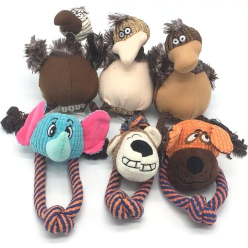 Dog Toys for Small Large Dogs Animal Shape Plush Pet Puppy Squeaky Chew Bite Resistant Toy Pets Accessories Supplies