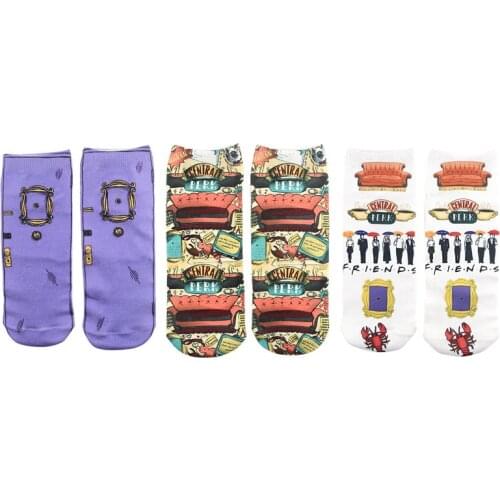 K2319 1 Pairs TV SHOW Casual Socks Invisible Autumn Socks Short Low Cut No Show Socks Cotton Funny Happy Boat Socks