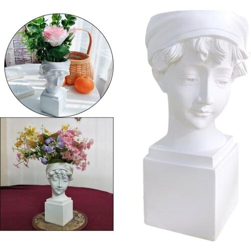 European Style Heads Planter Resin Succulent Planter Vase Office Garden Portrait Statue Holder Organizer