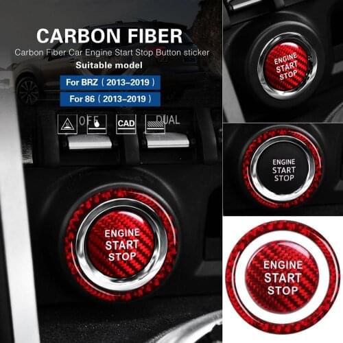 Car Button Start Switch Cover Interior Carbon Fiber Car Engine Start Stop Ignition Key Sticker For Subaru BRZ Toyota 86 2013