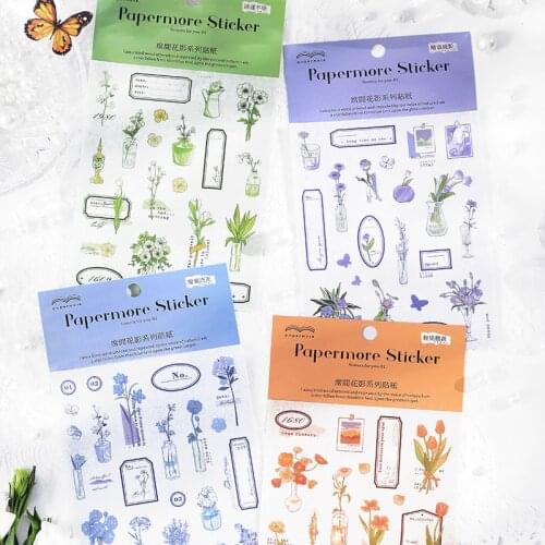 Vintage Flowers Collection Decorative Stickers Scrapbooking diy Stick Label Diary Stationery Album Journal label Sticker