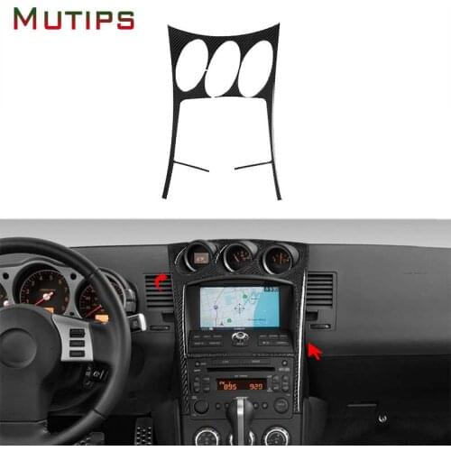 Mutips Tilt Meter Radio Air Conditioning Console Panel Frame Cover Car Interior Accessories For Nissan 350Z 2006 2007 2008 2009