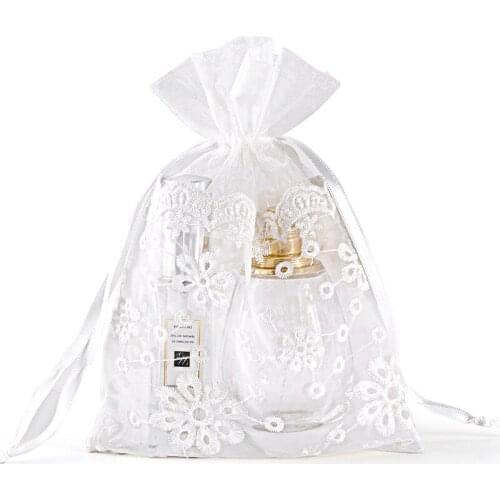 16x23cm Natural Lace Drawstring Romantic Wedding Candy Gift Packing Bag Jewlery Pouch Can be Customized