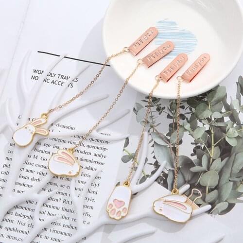 Kawaii Rabbit Metal Bookmark Cute Accessories Book Mark Page Folder Office School Supplies Creativity Stationery