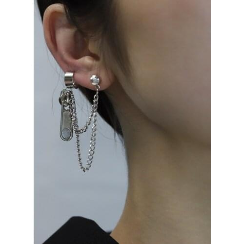 New Fashion Punk Butterfly Clip Earring for Teens Women Men Ear Cuffs Zinc Alloy Cool Jewelry Vintage Retro Chain Earings Metal