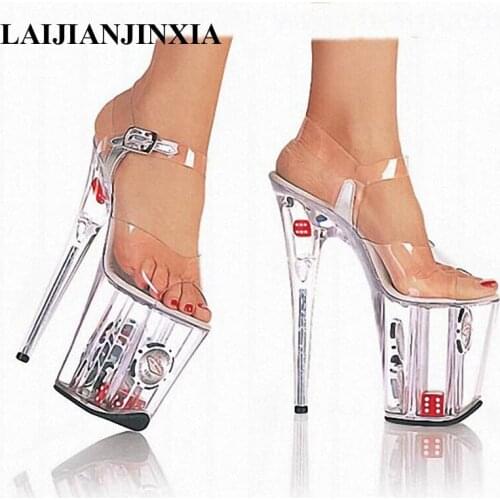 LAIJIANJINXIA Star performance shoes/shoes/high water brought shoes 20 CM/CM sandals/ultra high heels Fashion crystal shoes