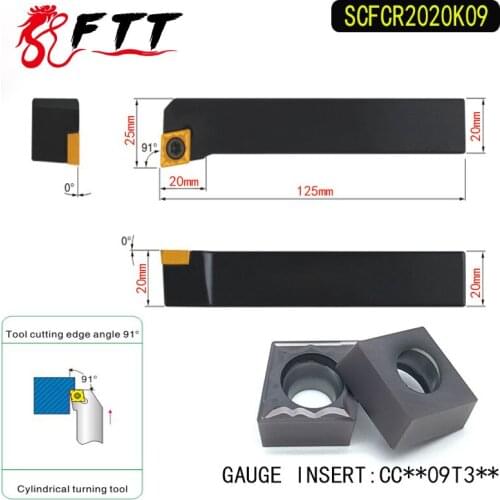SCFCR2020K09 91 Degrees External Turning Tool Holder For CCMT09T304 CCMT09T308 Used on CNC Lathe Machine