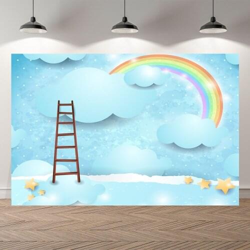 SeekproBackground cartoon lovely cloud hot air balloon happy birthday baby shower Portrait wedding Backdrops for Photography