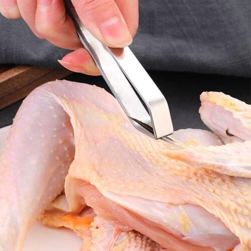 Creative 1 PC Stainless Steel Fish Bone Tweezers Pincer Clip Puller Remover Tongs Fish Bone Plucking Clamp Kitchen Gadgets Tools