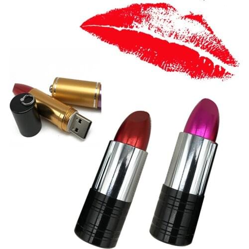 Usb Flash Drive 32GB Classic Women Lipstick Pen Drive Metal Flash Memory Stick 256GB Pendrive 4G 8GB 16GB 64GB 128GB Memoria Usb