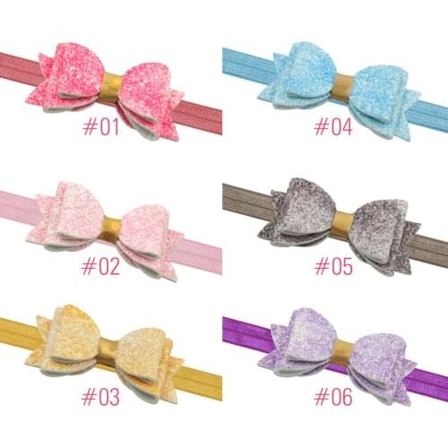 XIMA 1Piece 3inch Girls Hair Bow Hairband Glitter Bows Headband Children Kids Hair Accessories for Party