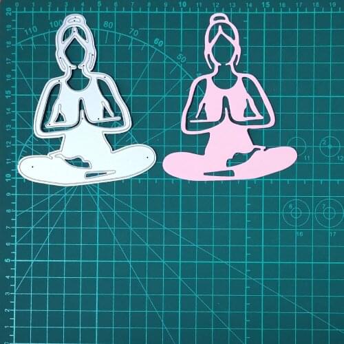Women Yoga/Lotus Sit Metal Cutting Dies Real Picture Cut Die Scrapbook Paper Craft Knife Mould Blade Punch Stencils Die 2020 New