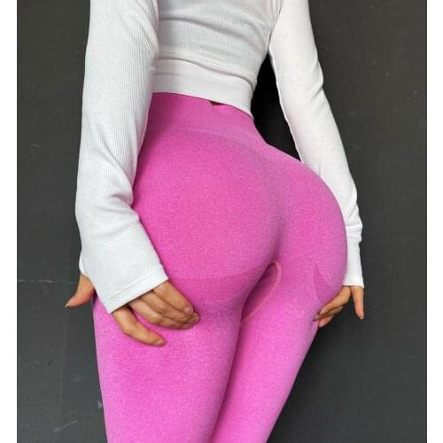 Women High Waist workout pants solid Athletic Tummy Control Booty running tights seamless strethy fitness hip Yoga leggings