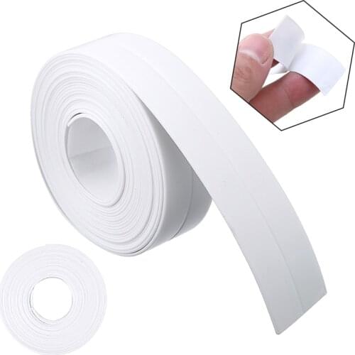 1pc Waterproof Sealing Strip Tape PVC Waterproof Adhesive Sealing Tape Kitchen Bathroom Sink Caulk Strip Corners Sealing Strip