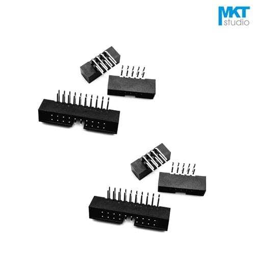 100Pcs Right Angle Pins 2.0mm Pitch Male DC3 Male IDC Connector Socket ISP JTAG Header Shrouded 24P 26P 30P 34P