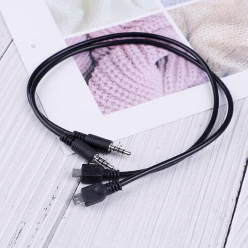 2pcs 3.5mm stereo Male to micro USB male Car AUX Out Cable 40cm