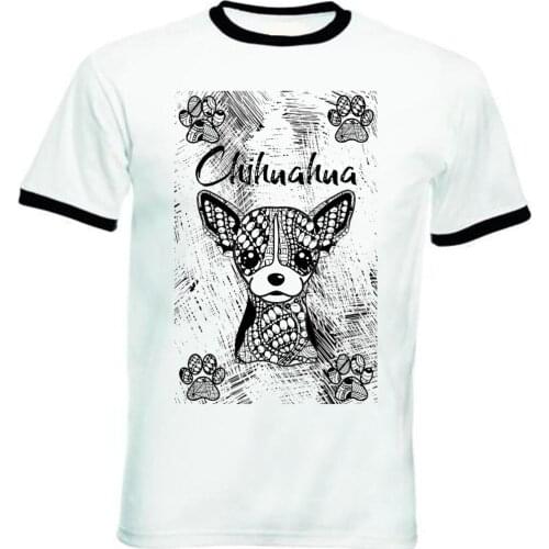 2019 Fashion MenS Tops Streetwear T-Shirt Solid Color Short Sleeve Tshirt Chihuahua - New Black Ringer Cottonbob Marley TShirt